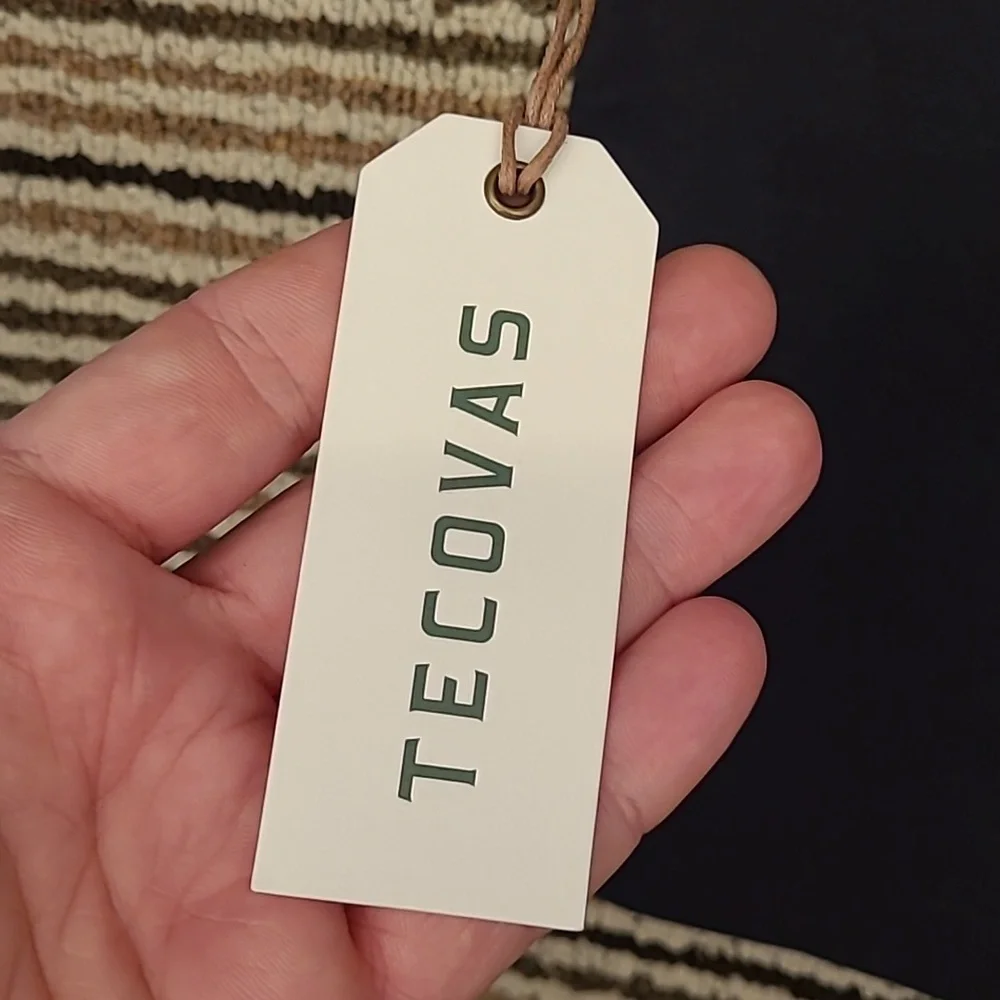 TECOVAS Black Cotton Embroidered Recent Womens‎ XS Elbow Sleeve T Shirt Top NEW - Picture 5 of 10